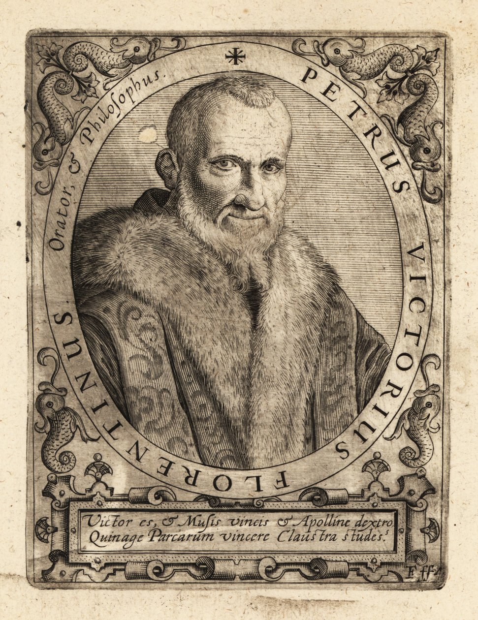 Piero Vettori, włoski pisarz. autorstwa Theodore de Bry