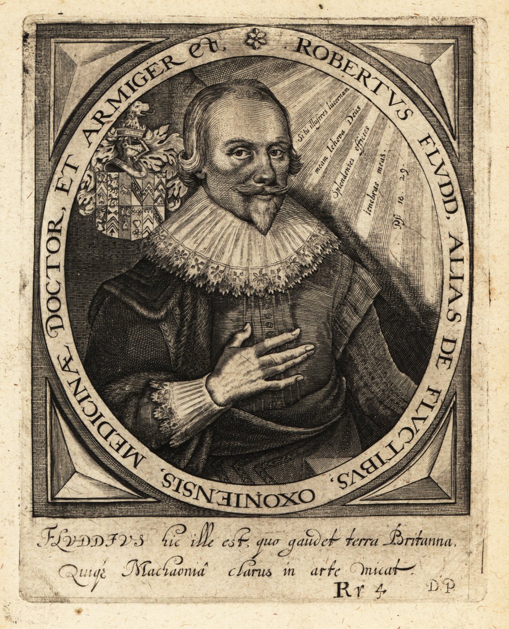Robert Fludd, angielski lekarz paracelsjański. autorstwa Theodore de Bry