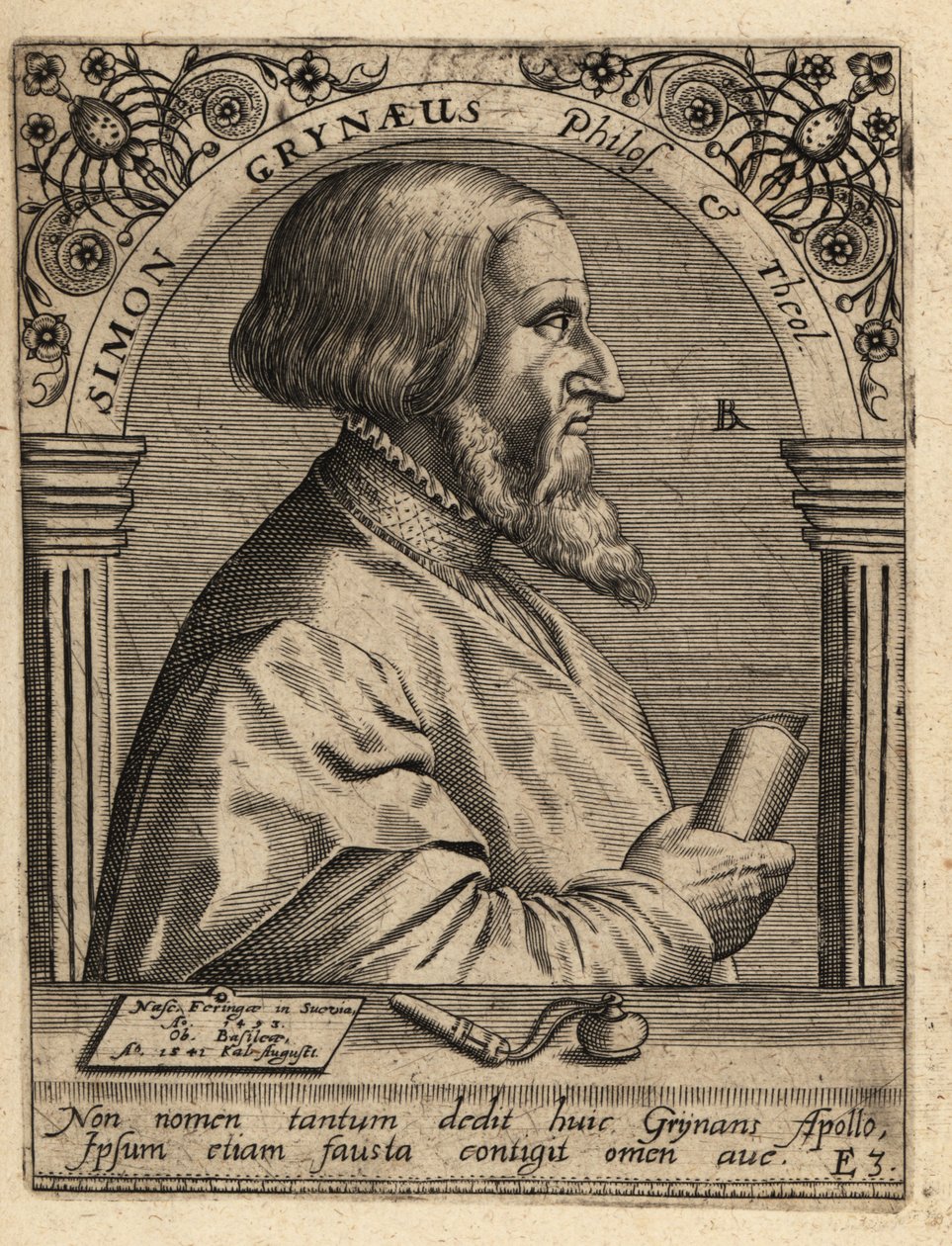 Simona Grinera; 1493-1541, niemiecki uczony. autorstwa Theodore de Bry