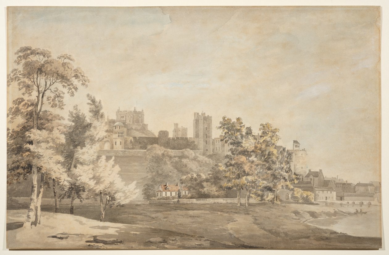 Zamek Windsor widziany z rzeki autorstwa Theodosius Forrest