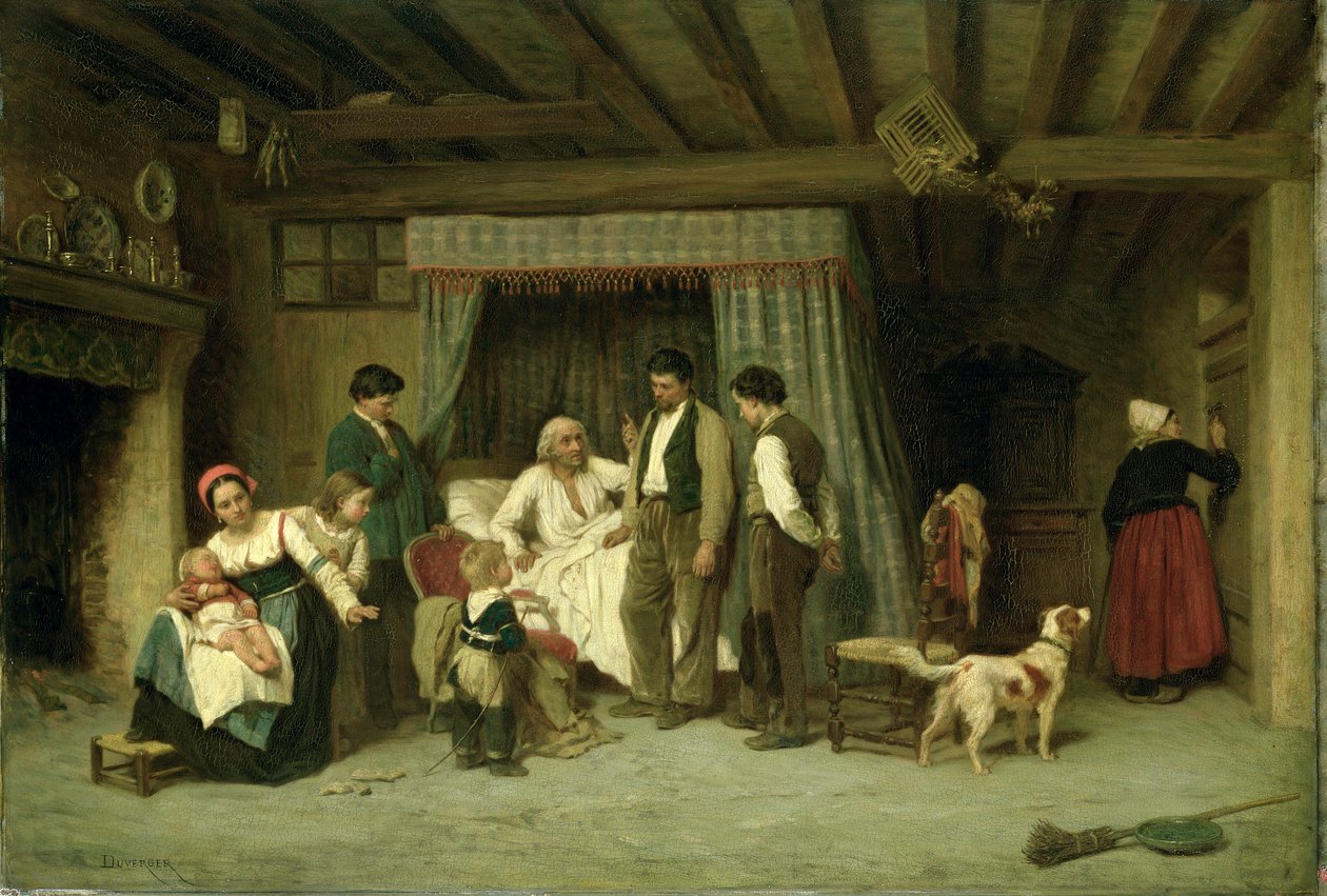 Ostateczne ostrzeżenie, 1886 (olej na mahoniowym panelu) autorstwa Theophile Emmanuel Duverger