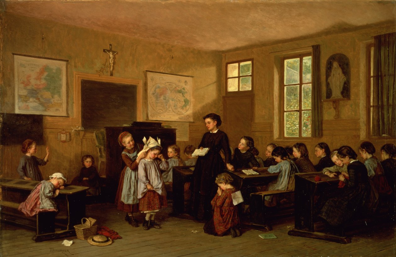 د شرارتي ښوونځي ماشومانپولي autorstwa Theophile Emmanuel Duverger