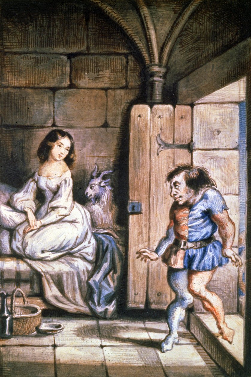 Esmeralda i Quasimodo, ok. 1831-1835 (ilustracja) autorstwa Theophile (after) Gautier