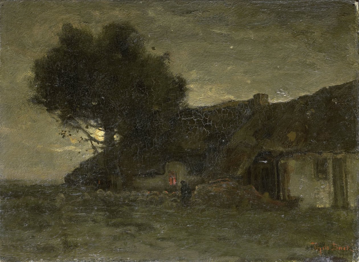 Owczarnia o zmroku autorstwa Theophile de Bock