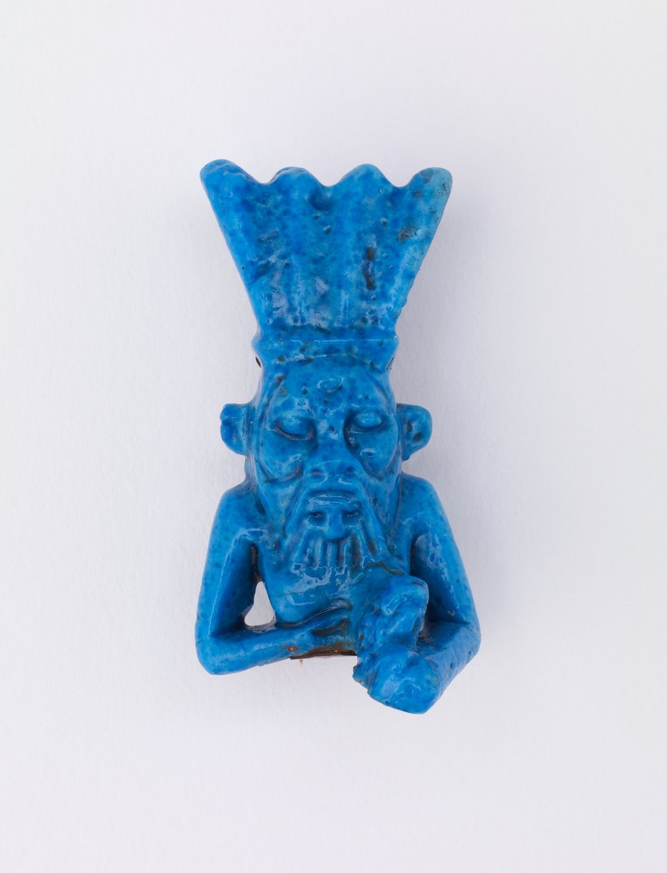 Bes, ponownie zamontowany jako szpilka, ok. 1075-656 pne lub później glazurowany fajans autorstwa Third Intermediate Period Egyptian