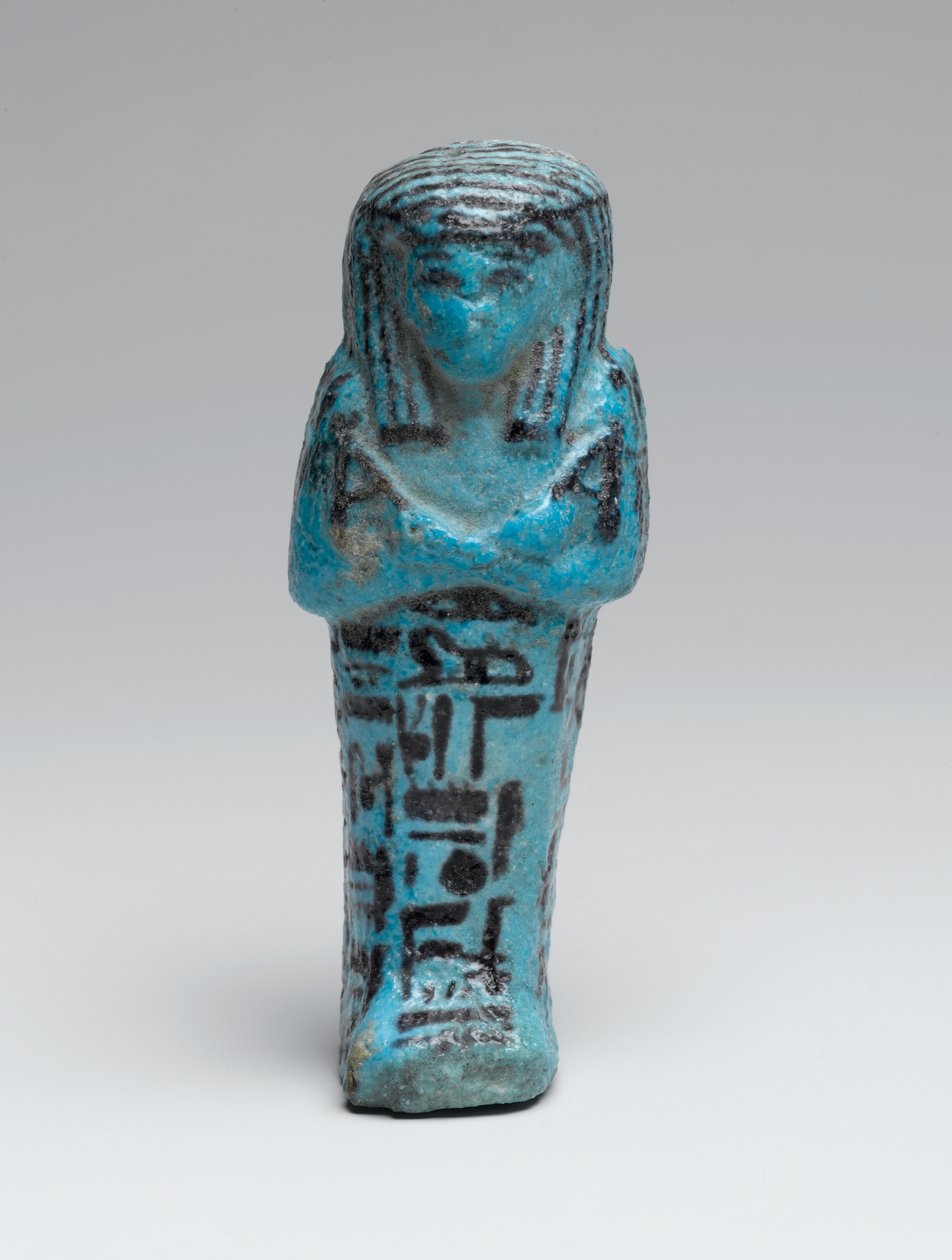 Małe uszebti głównego rysownika, Amen-em-opeta, prawdopodobnie z Deir el-Bahri, 21-22 dynastia (fajans) autorstwa Third Intermediate Period Egyptian