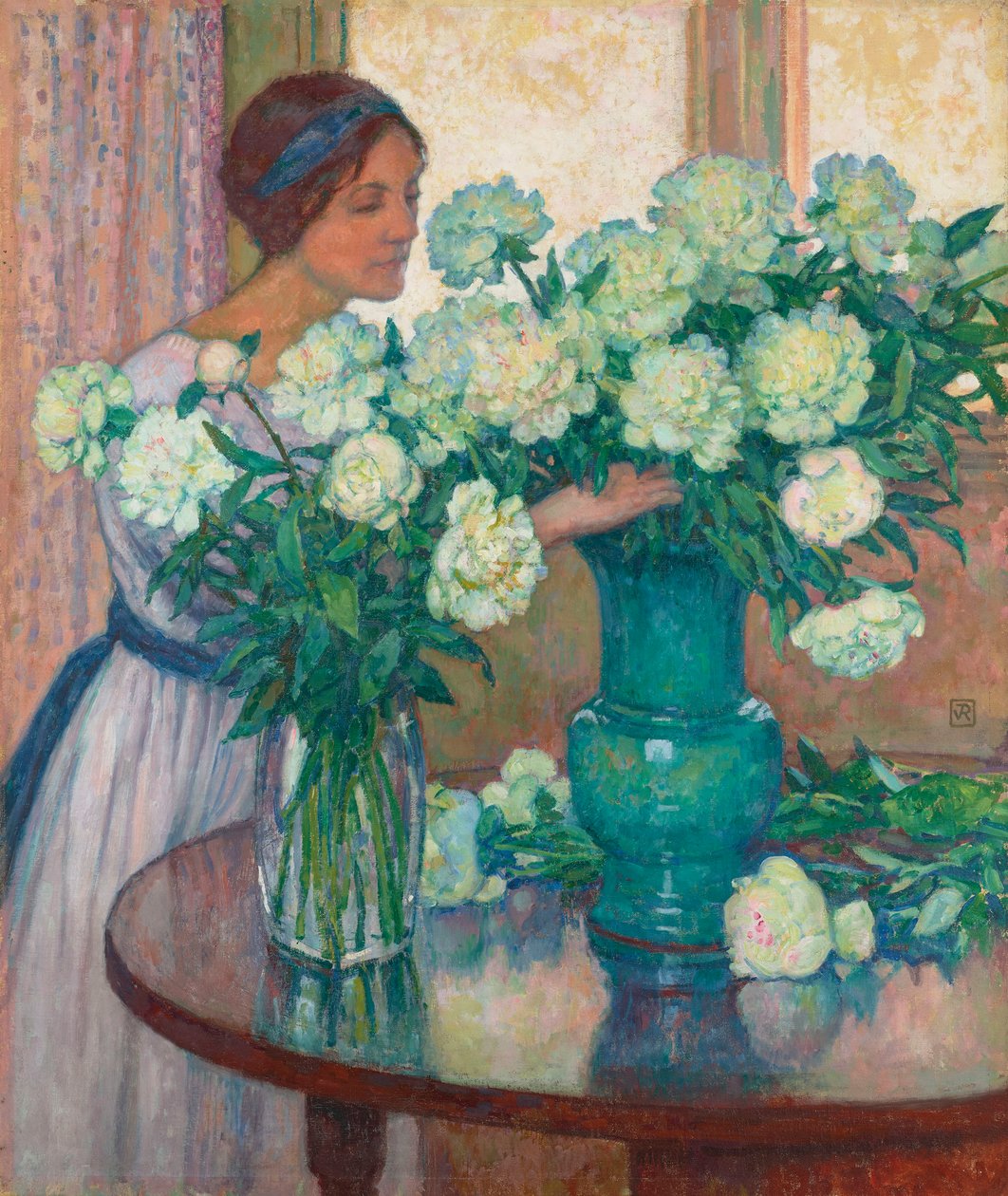 Białe piwonie Białe piwonie. autorstwa Théo van Rysselberghe