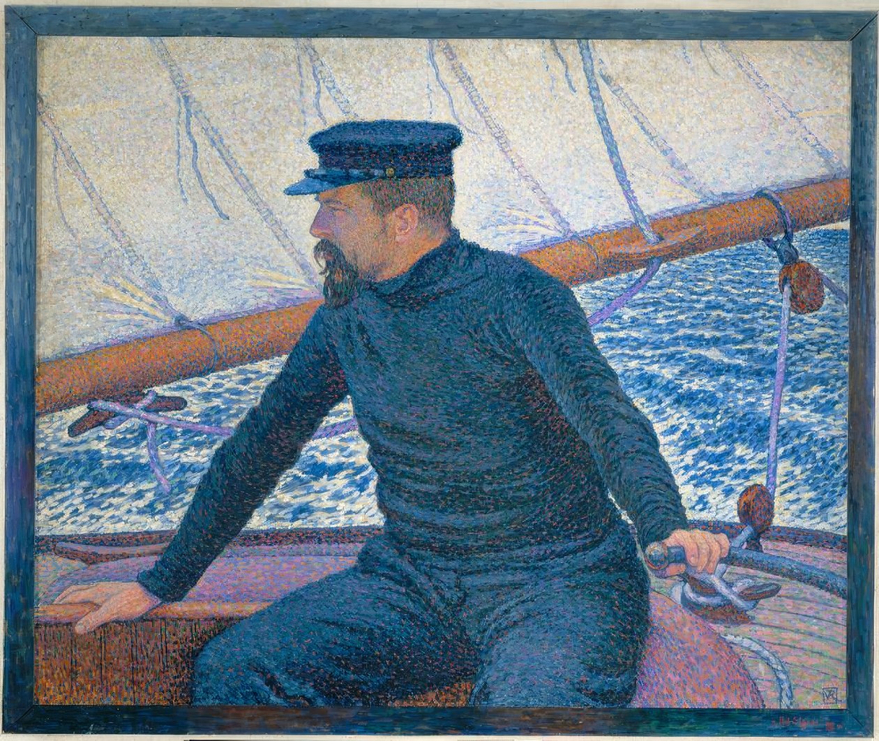 Signac na swojej łodzi autorstwa Théo van Rysselberghe