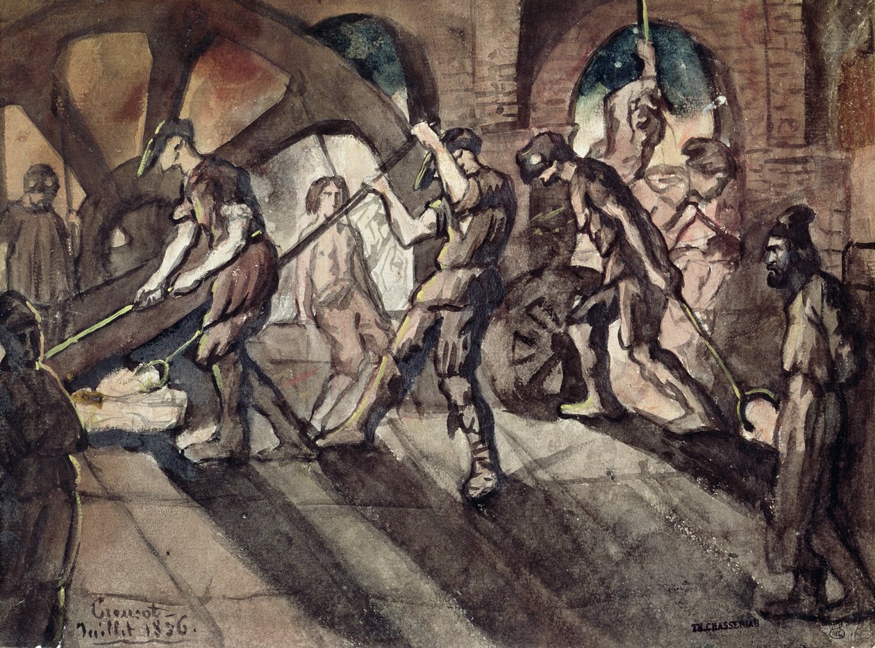 Kuźnia w Creusot w 1836 r. autorstwa Théodore Chassériau