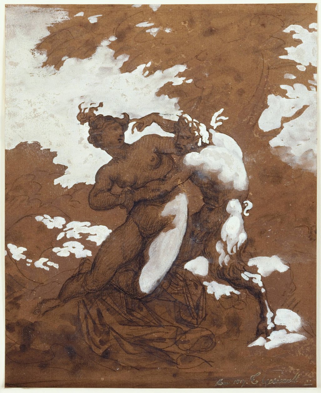 Géricault - Satyr i nimfa, 1817 r. autorstwa Theodore Gericault