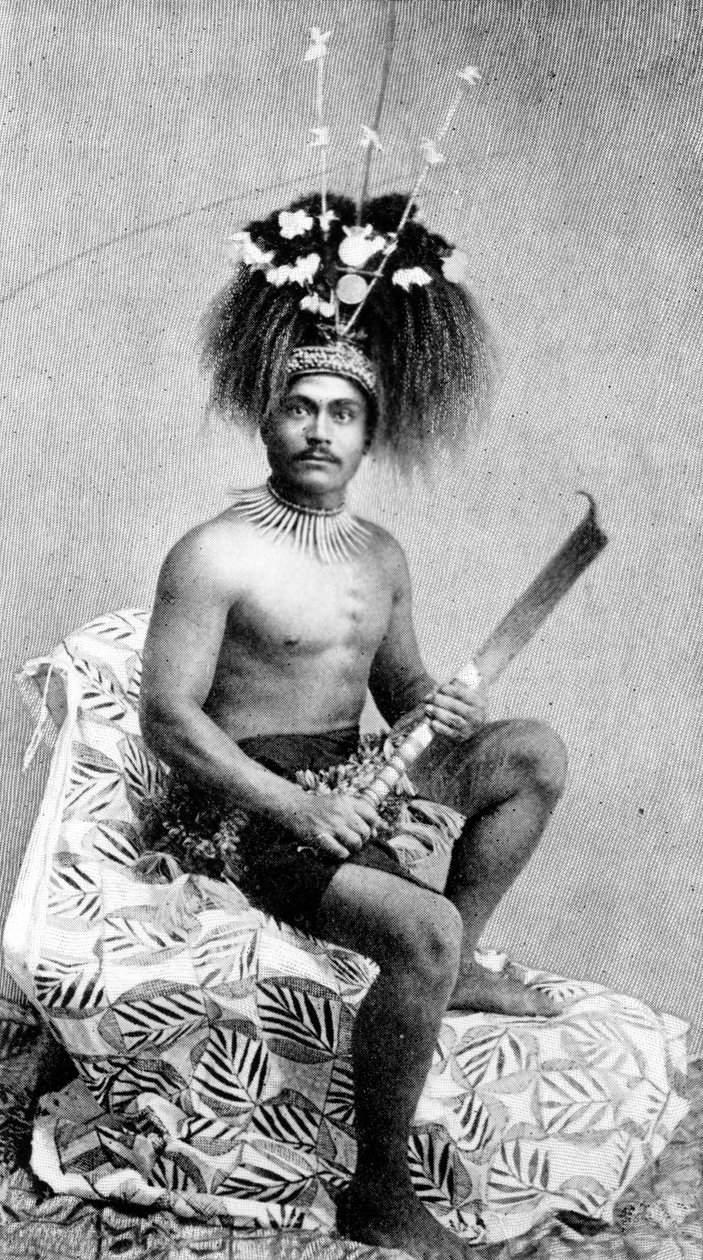 Talolo, w uroczystym stroju manaia, ok. 1895 r. autorstwa Thomas Andrew