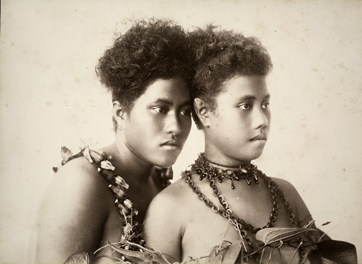 Dwie kobiety, Samoa (odbitka albuminowa) autorstwa Thomas Andrew