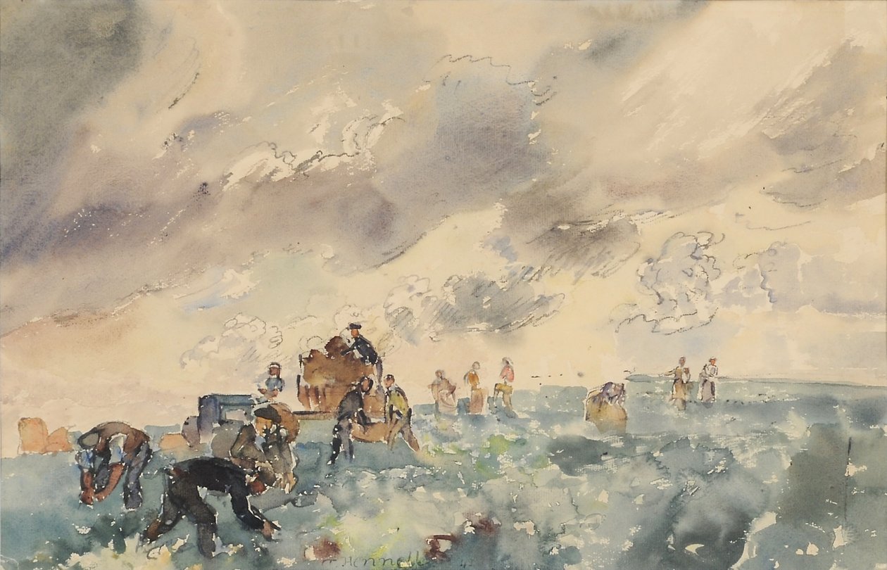 Zbieracze ziemniaków, 1941 (wc na papierze) autorstwa Thomas Barclay Hennell