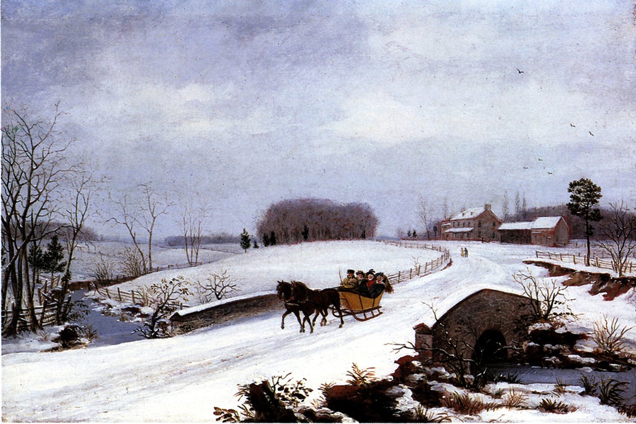 Sanie w zimie, 1832 autorstwa Thomas Birch