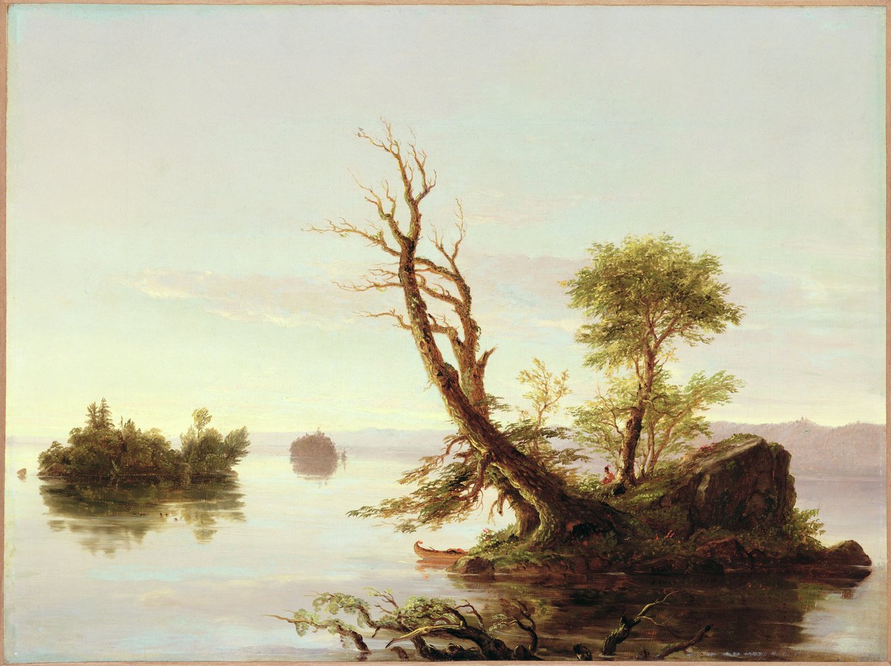 Amerykańska scena nad jeziorem, 1844 autorstwa Thomas Cole