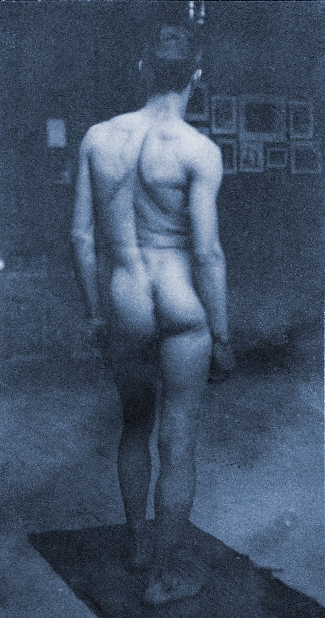 Nagi portret Samuela Murraya w pracowni Eakina, 1890 (cyjanotypia) autorstwa Thomas Eakins