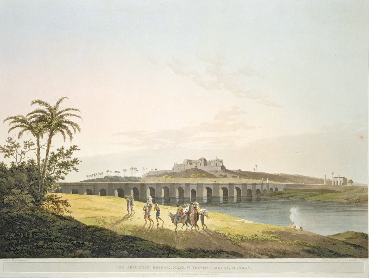 Most ormiański w pobliżu Góry św. autorstwa Thomas Daniell