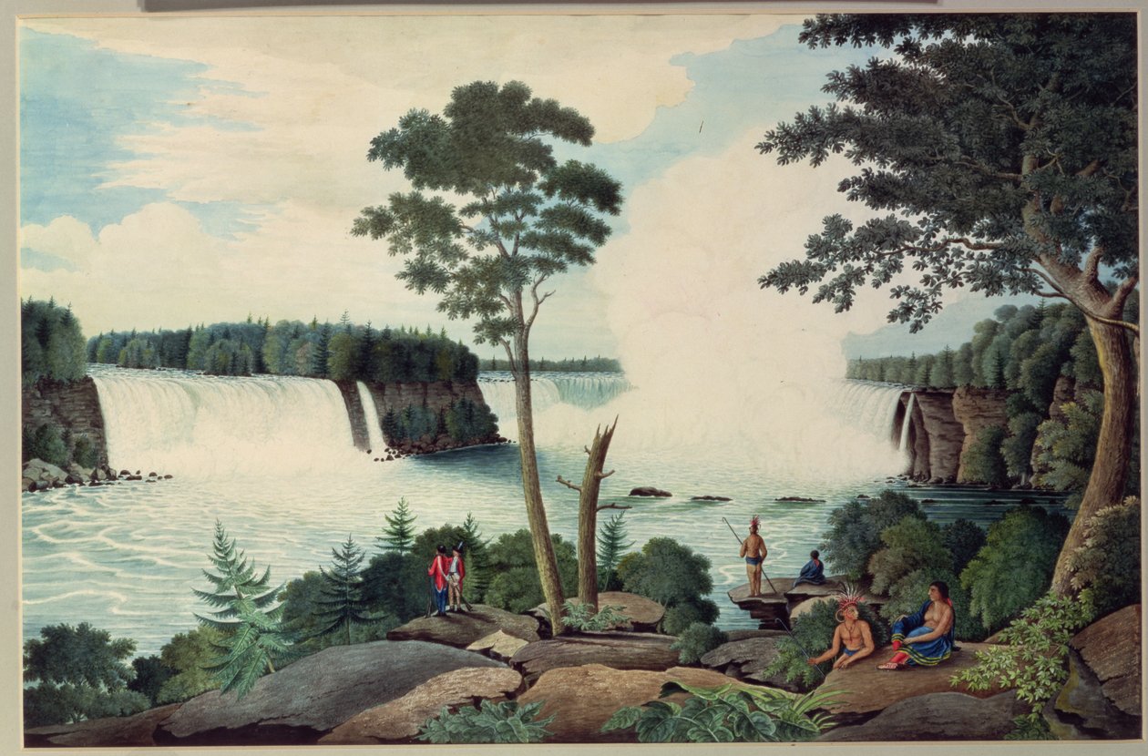 Niagara Falls od dołu, c.1766 autorstwa Thomas Davies