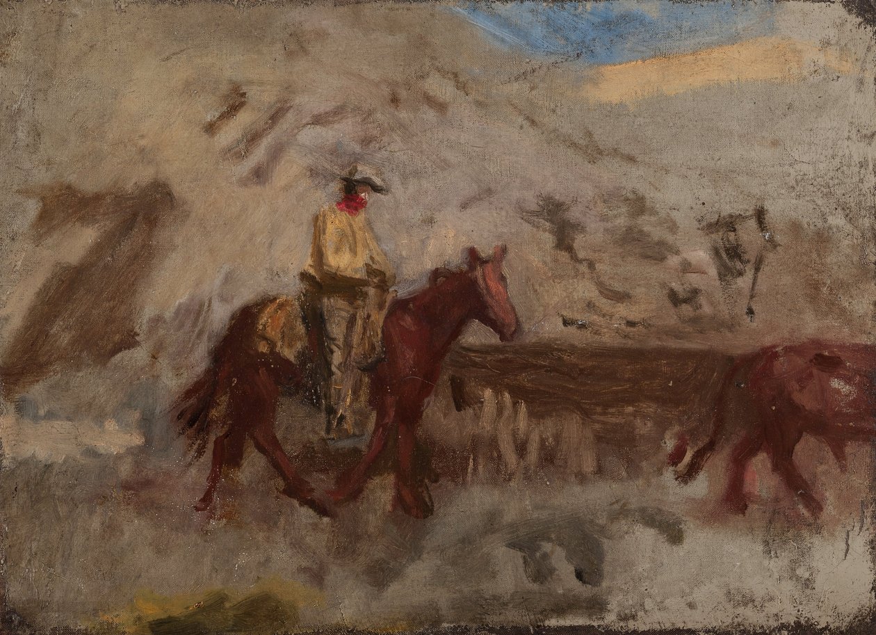 Szkic kowboja w pracy autorstwa Thomas Eakins