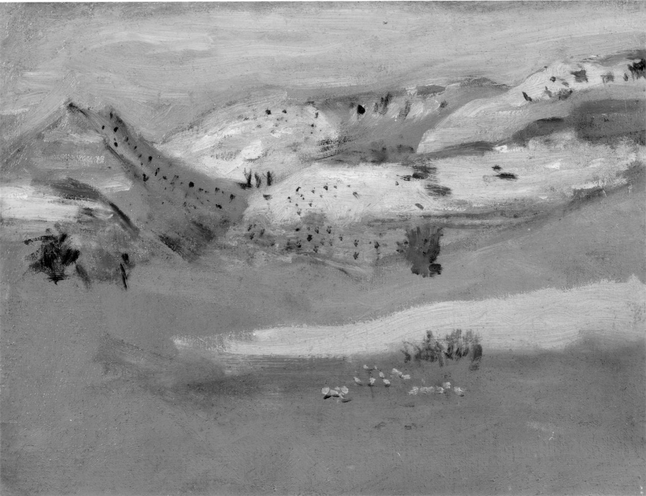Studium do obrazu "Kowboje w Badlands" Thomasa Eakinsa autorstwa Thomas Eakins