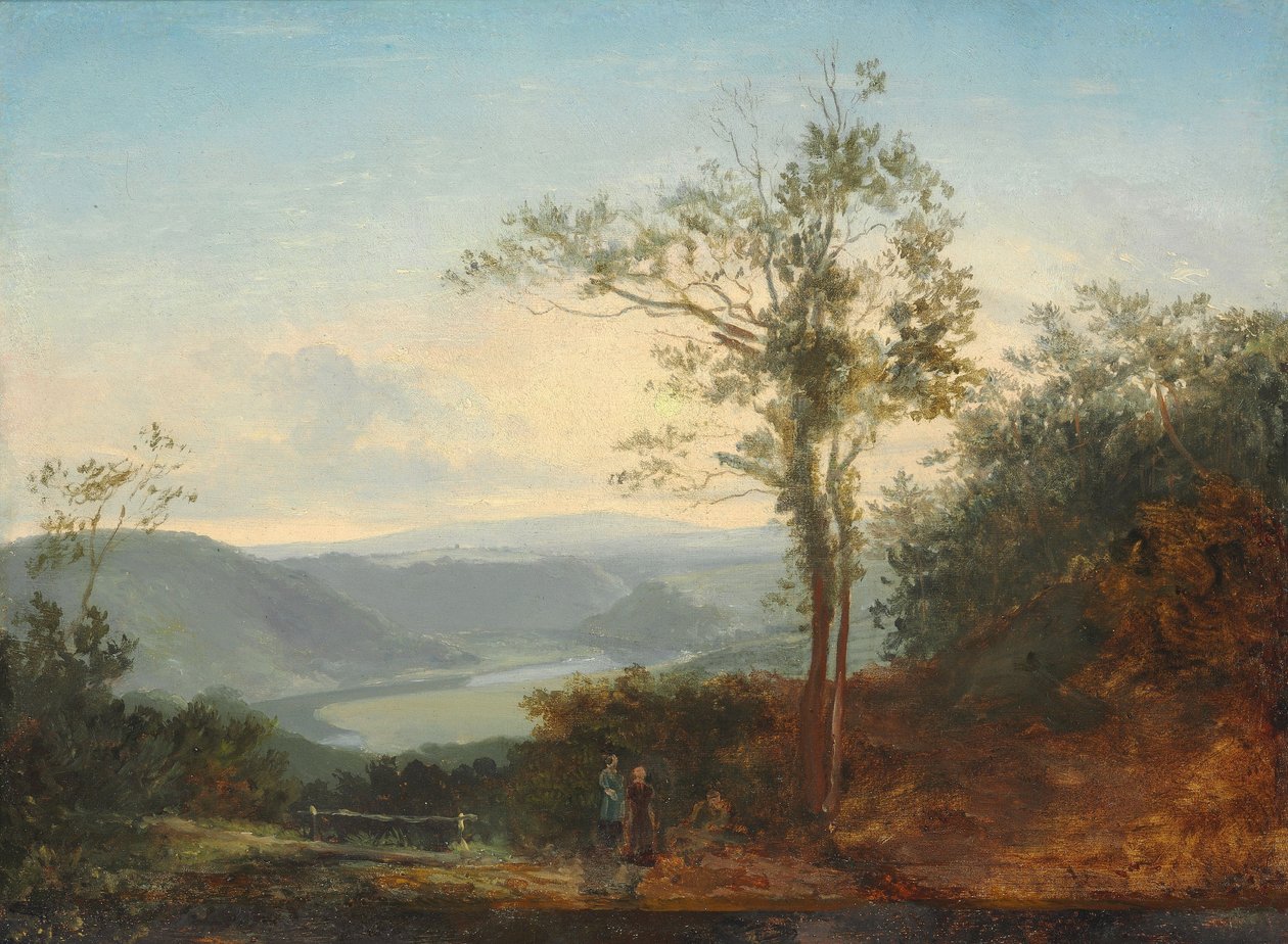 Pagórkowaty krajobraz z rzeką w dolinie autorstwa Thomas Fearnley