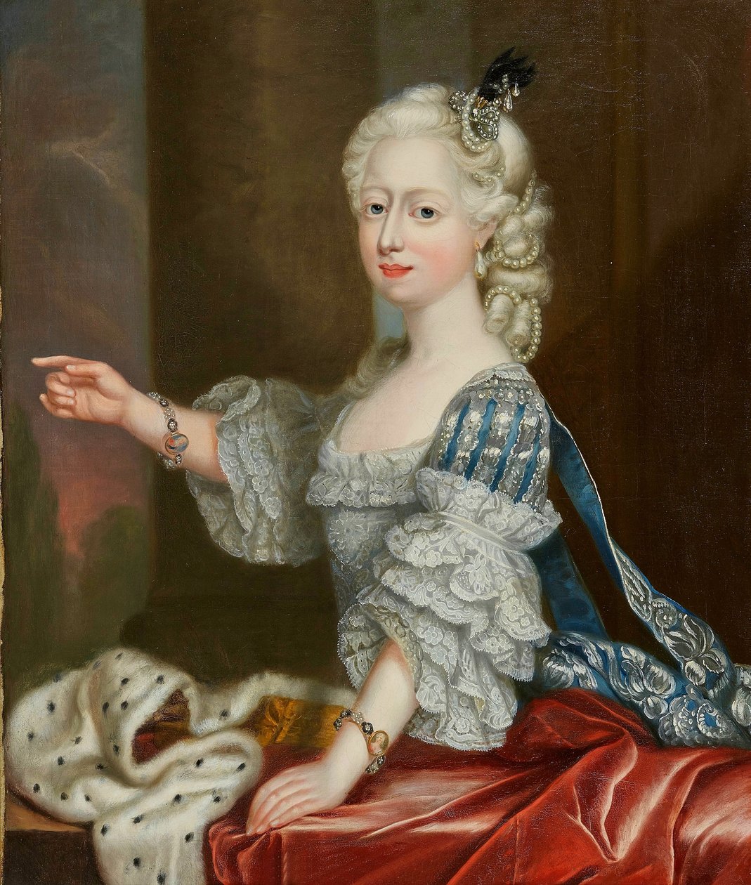 Portret Augusty Hanowerskiej, księżnej Brunszwiku-Lüneburg autorstwa Thomas Frye