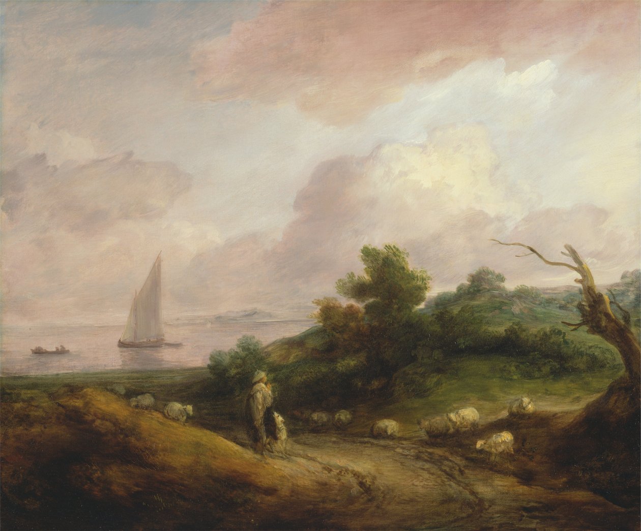 Nadmorski krajobraz z pasterzem i jego trzodą autorstwa Thomas Gainsborough