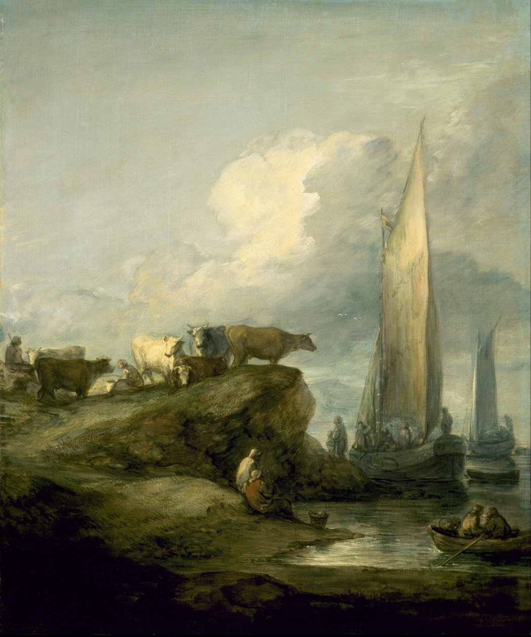 Scena przybrzeżna z wysyłką i bydłem autorstwa Thomas Gainsborough