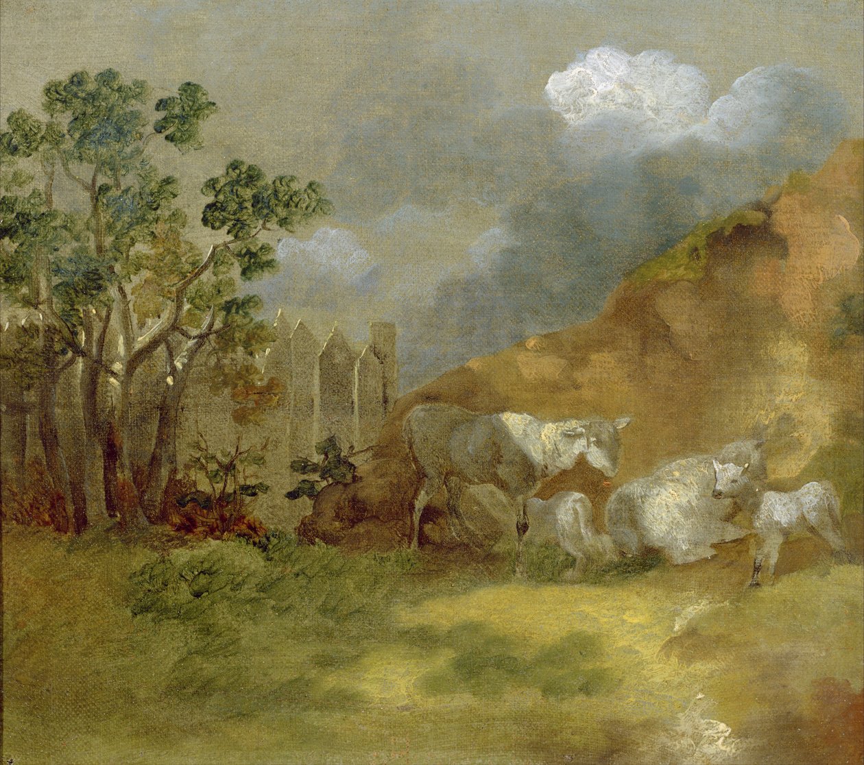 Krajobraz z owcami, c.1744 autorstwa Thomas Gainsborough