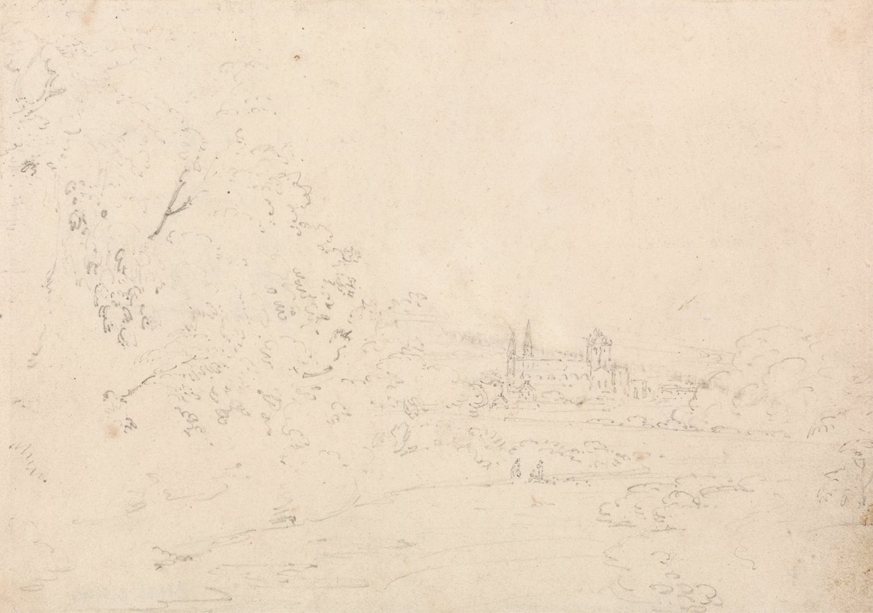 Odległy widok na Jedburgh autorstwa Thomas Girtin