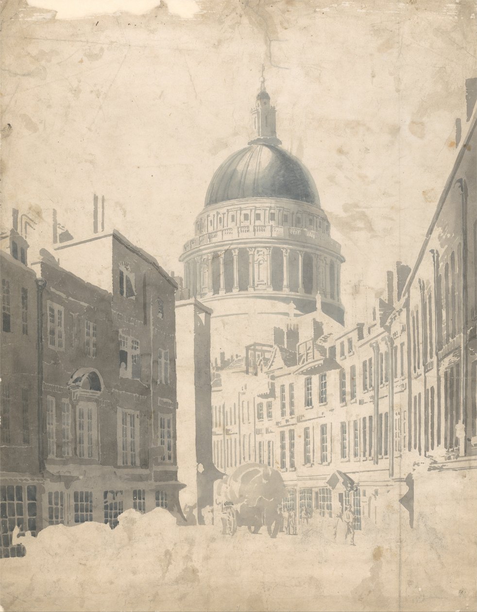 Katedra św. Pawła z St. Martins-le-Grand w Londynie autorstwa Thomas Girtin