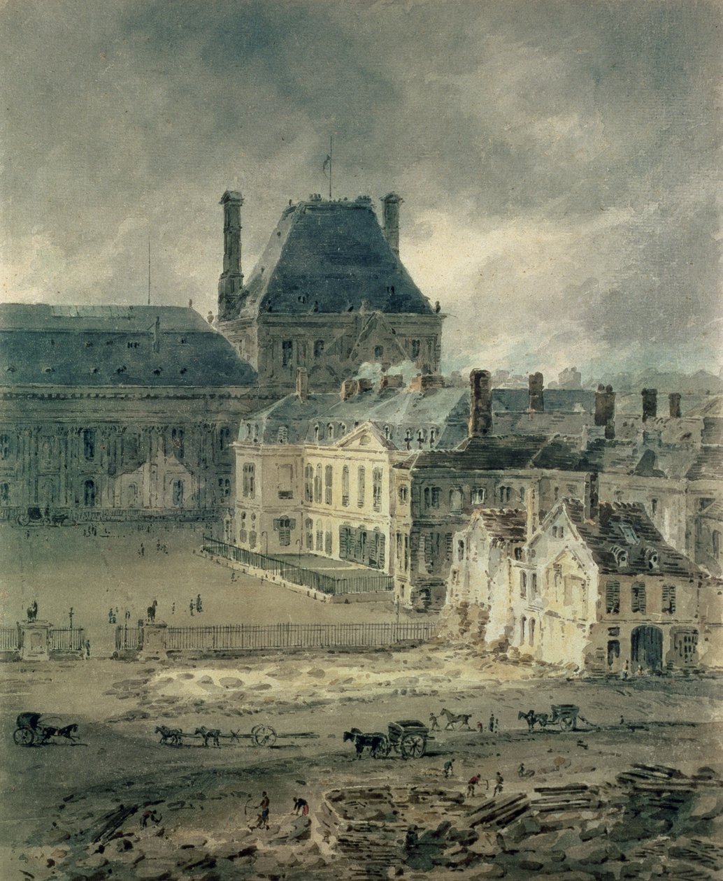 Pałac Luwru, 1801-2 autorstwa Thomas Girtin
