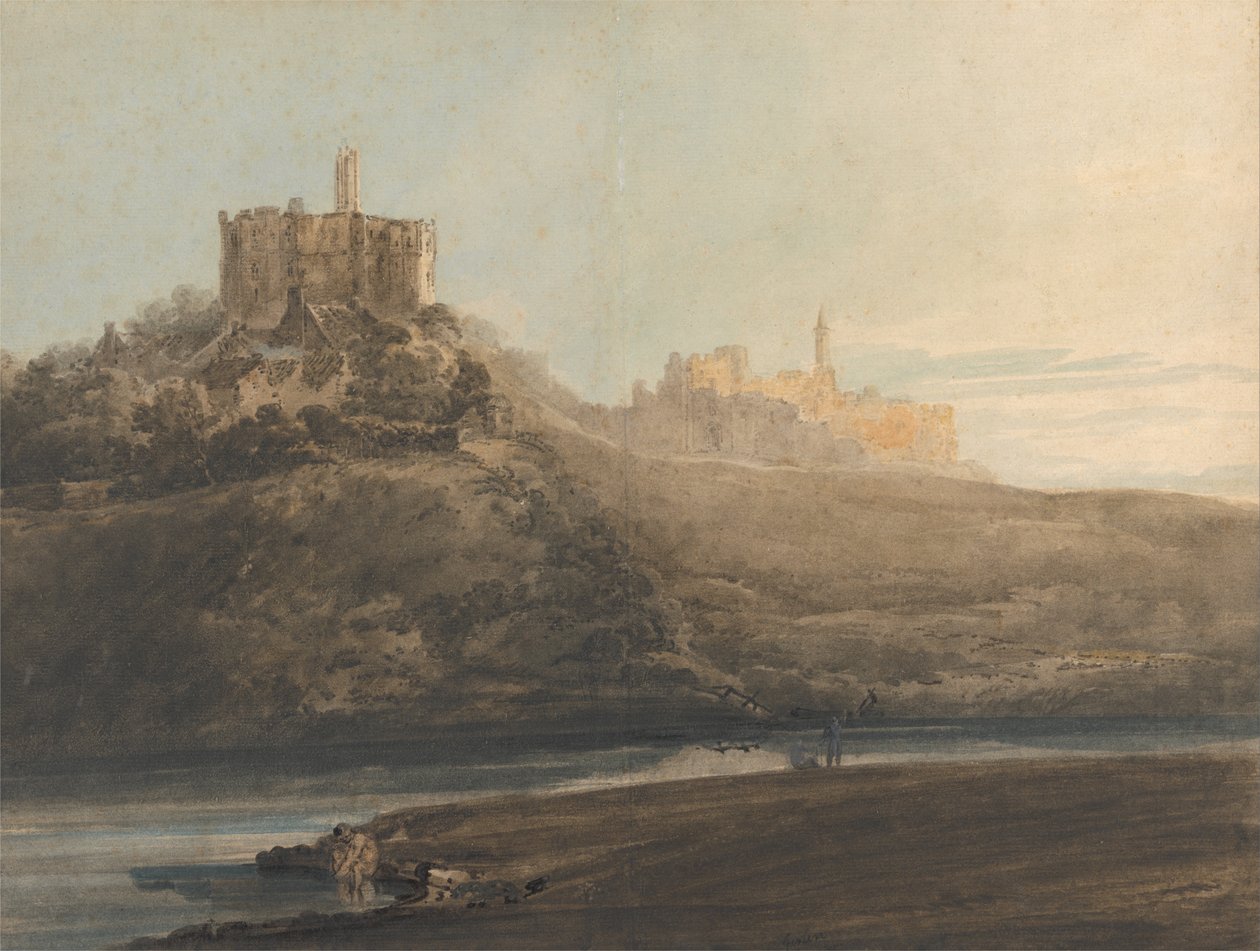 Zamek Warkworth, Northumberland autorstwa Thomas Girtin
