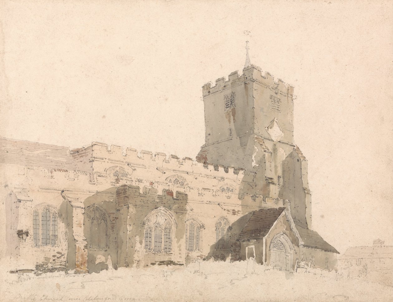 Writtle Church, Essex autorstwa Thomas Girtin
