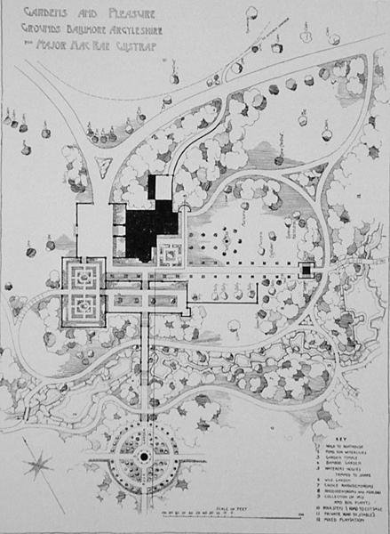 Gardens and Pleasure Grounds, Ballimore, Argyleshire, dla majora MacRae Gilstrapa, z książki Thomasa Mawsonsa The Art and Craft of Garden Making, opublikowane w 1900 (patrz także 171141) autorstwa Thomas Hayton Mawson