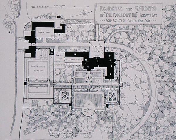 Residence and Gardens on The Flagstaff Hill, Colwyn Bay, dla Waltera Whitehead Esq, z książki Thomasa Mawsonsa The Art and Craft of Garden Making, opublikowanej w 1900 r. (patrz także 171144) autorstwa Thomas Hayton Mawson