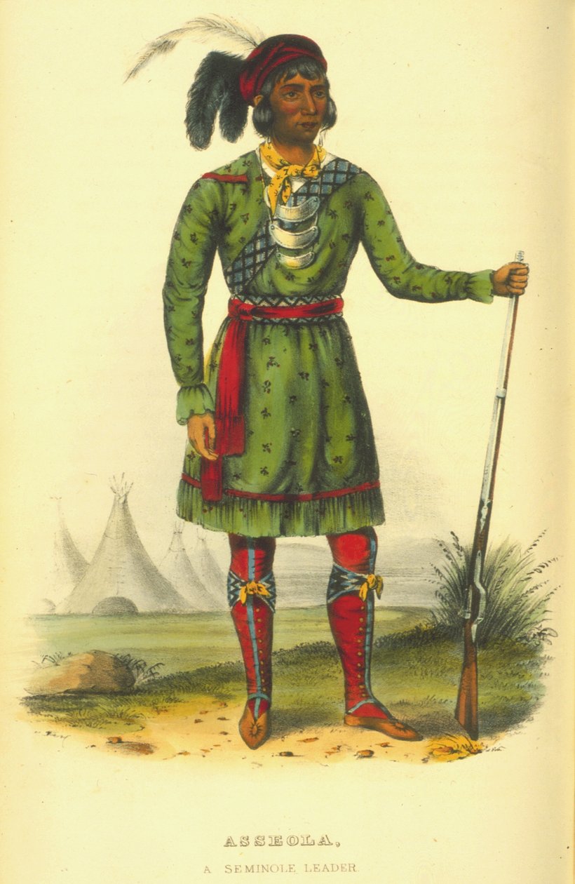 Asseola, lider Seminole, 1870 (ręcznie barwiony litho) autorstwa Thomas Loraine McKenney