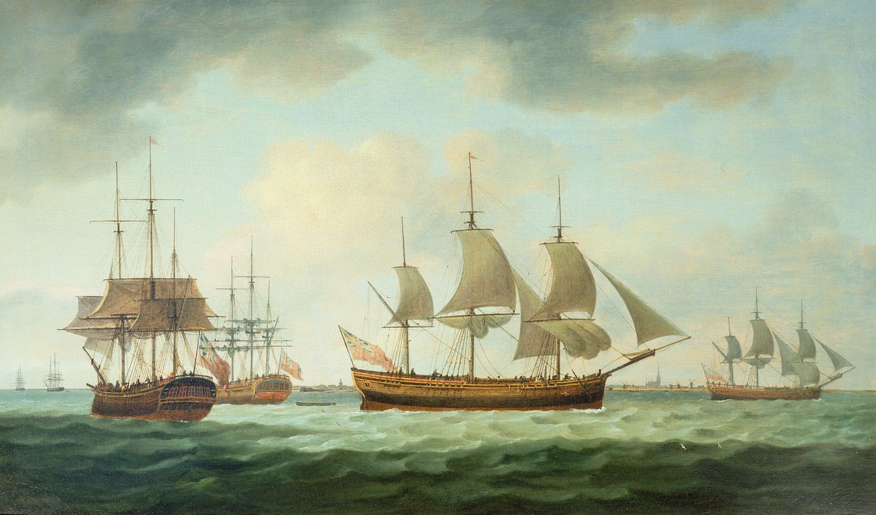 Statki handlowe u wybrzeży, 1783 autorstwa Thomas Luny