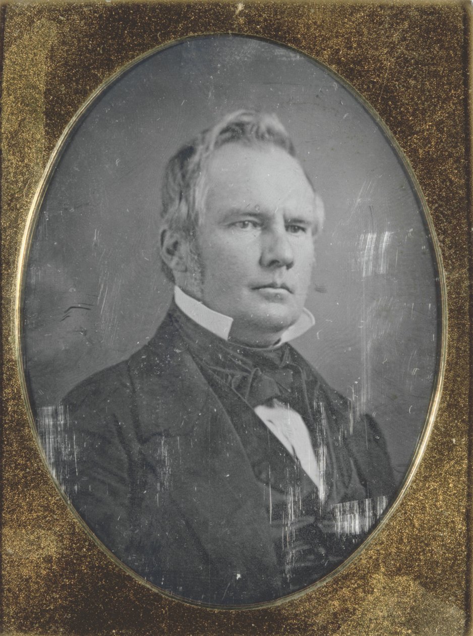 Portret Stirling Price, gubernatora Missouri. Dagerotyp jest w oryginalnym przypadku autorstwa Thomas M. Easterly