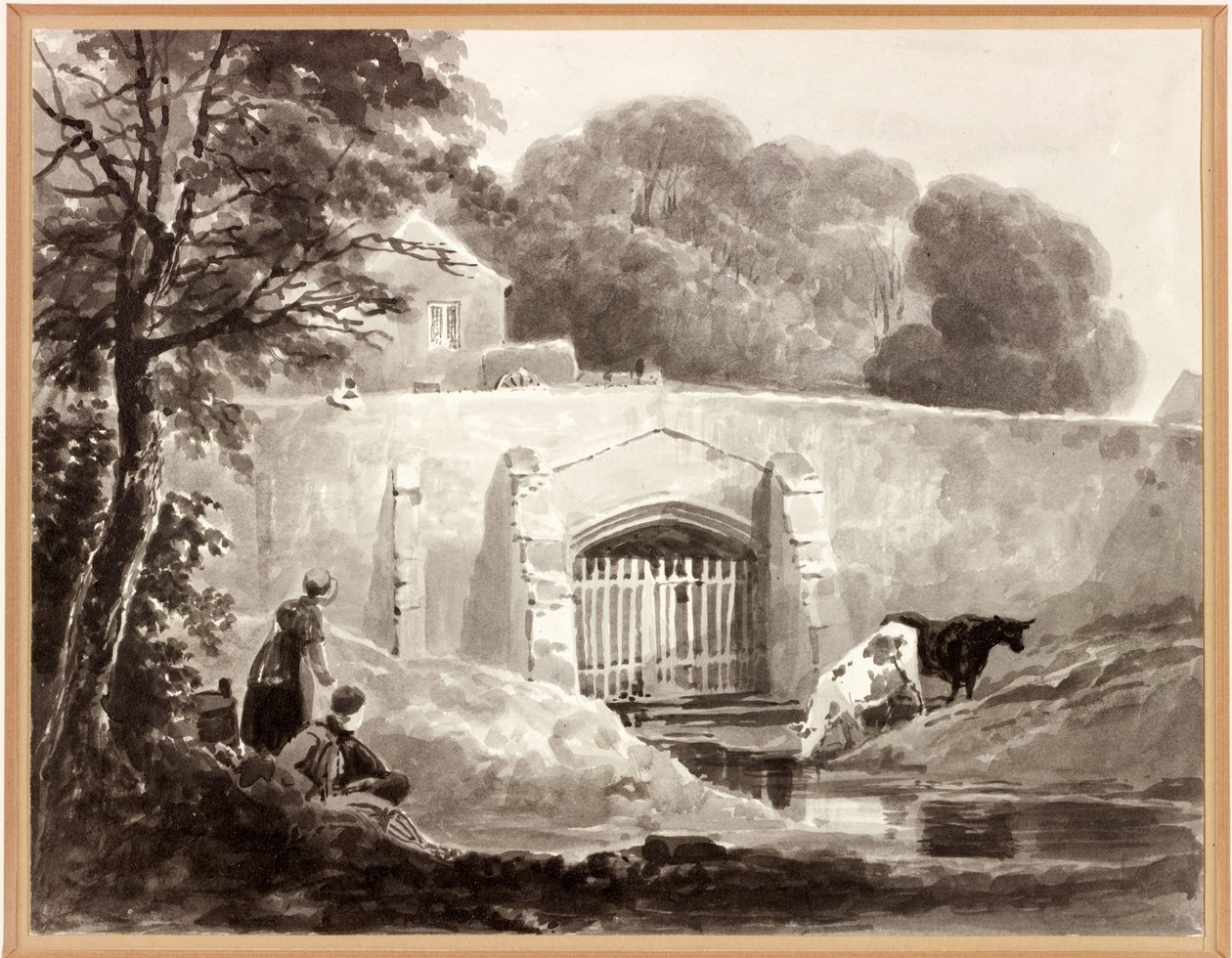 Barras Bridge (akwarela (wash) na papierze (na kartonie)) autorstwa Thomas Miles Richardson