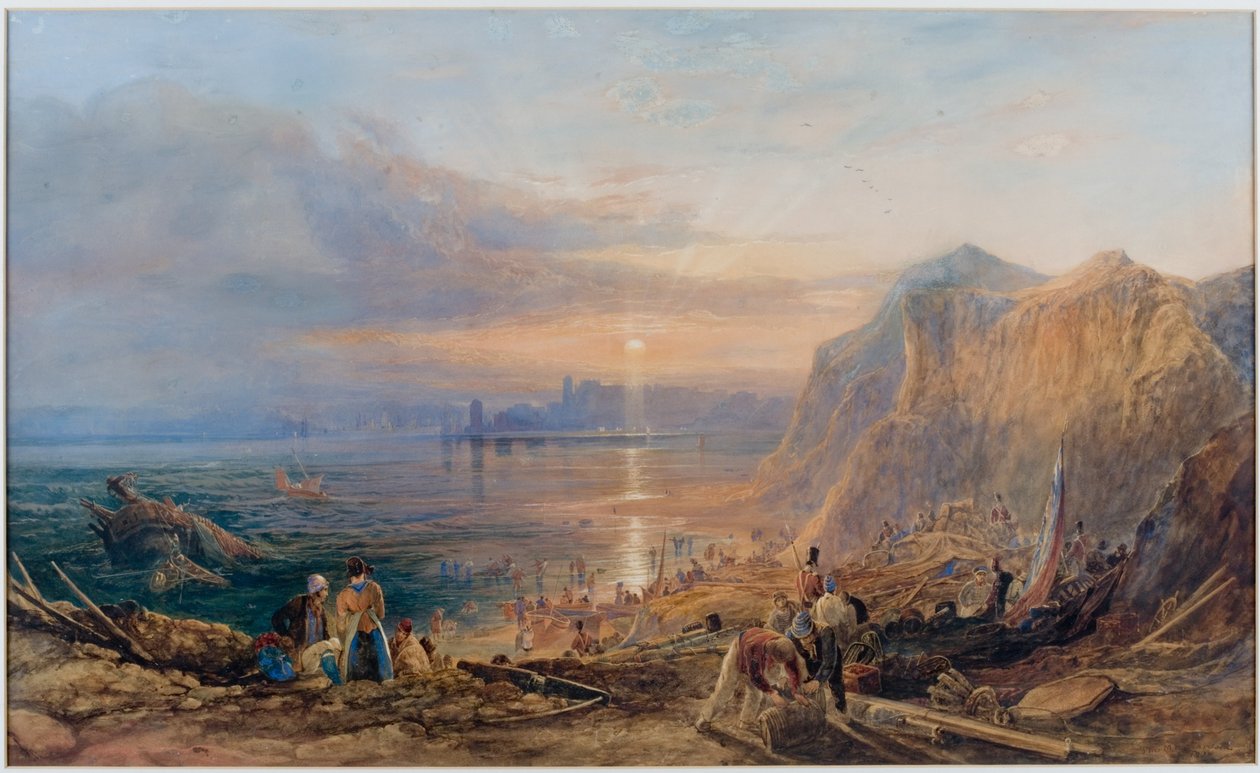 Rozbicie wraku w Tynemouth (akwarela) autorstwa Thomas Miles Richardson