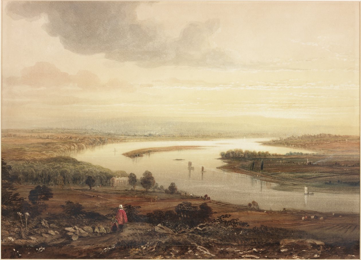 Newcastle upon Tyne i rzeka Tyne z Gateshead (akwarela) autorstwa Thomas Miles Richardson