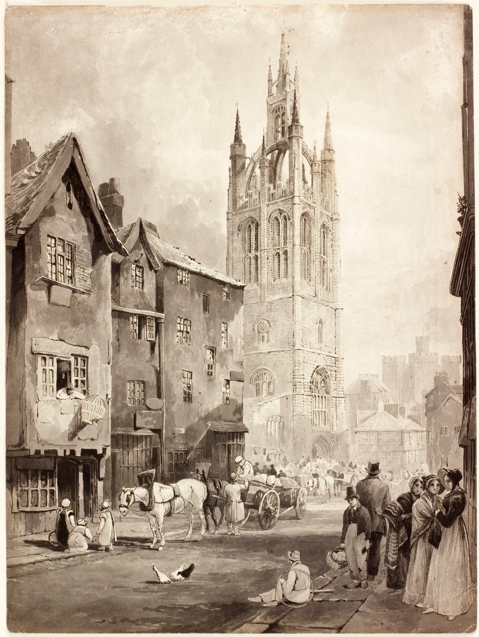 Katedra św. Mikołaja (tusz (czarny) na papierze) autorstwa Thomas Miles Richardson