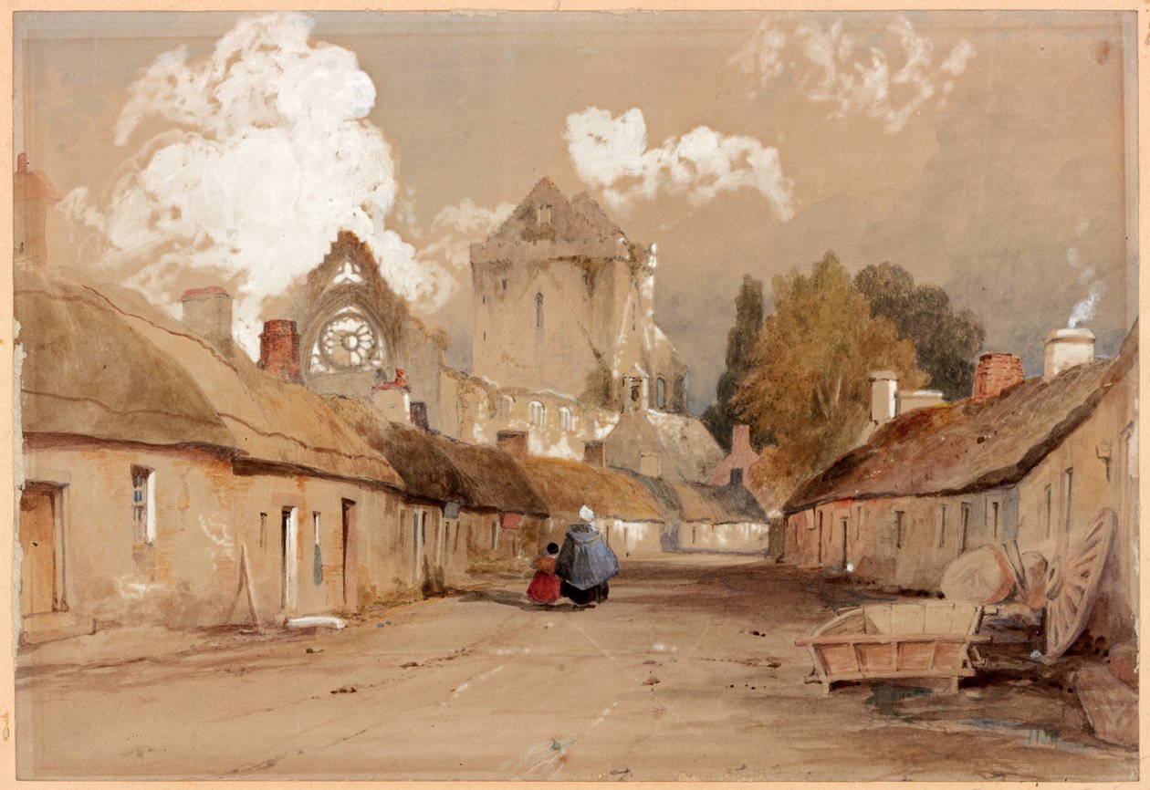 Sweetheart Abbey, Kirkcudbright (ołówek i akwarela na papierze) autorstwa Thomas Miles Richardson