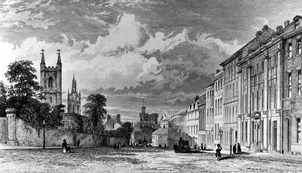 Westgate Street, Newcastle-upon-Tyne, grawerowane przez Williama Collarda, 1842 autorstwa Thomas Miles Richardson