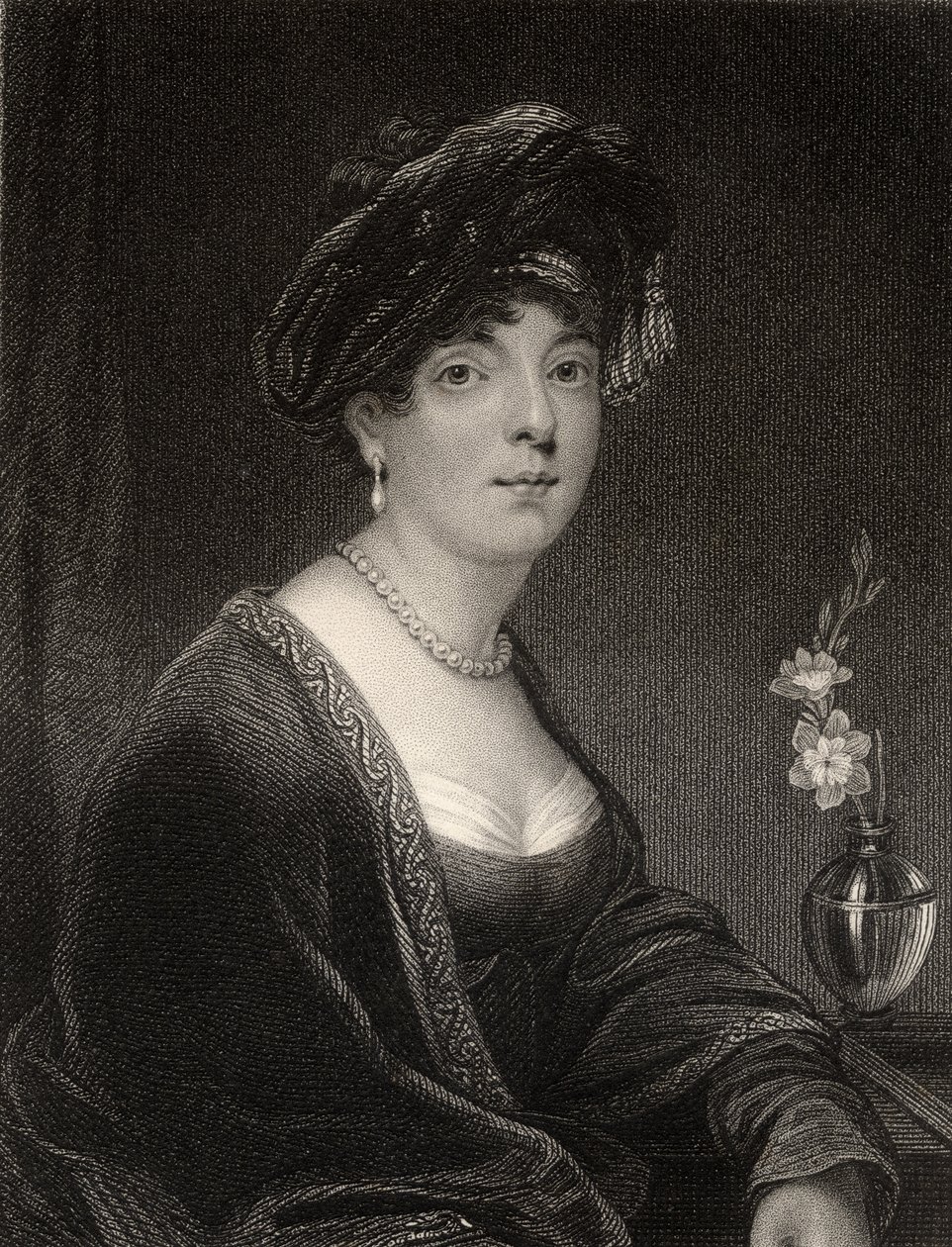 Elizabeth Leveson Gower, sztychowana przez S. Freemana, z „Narodowej Galerii Portretów, tom II”, wydana ok. 1820 r. autorstwa Thomas Phillips