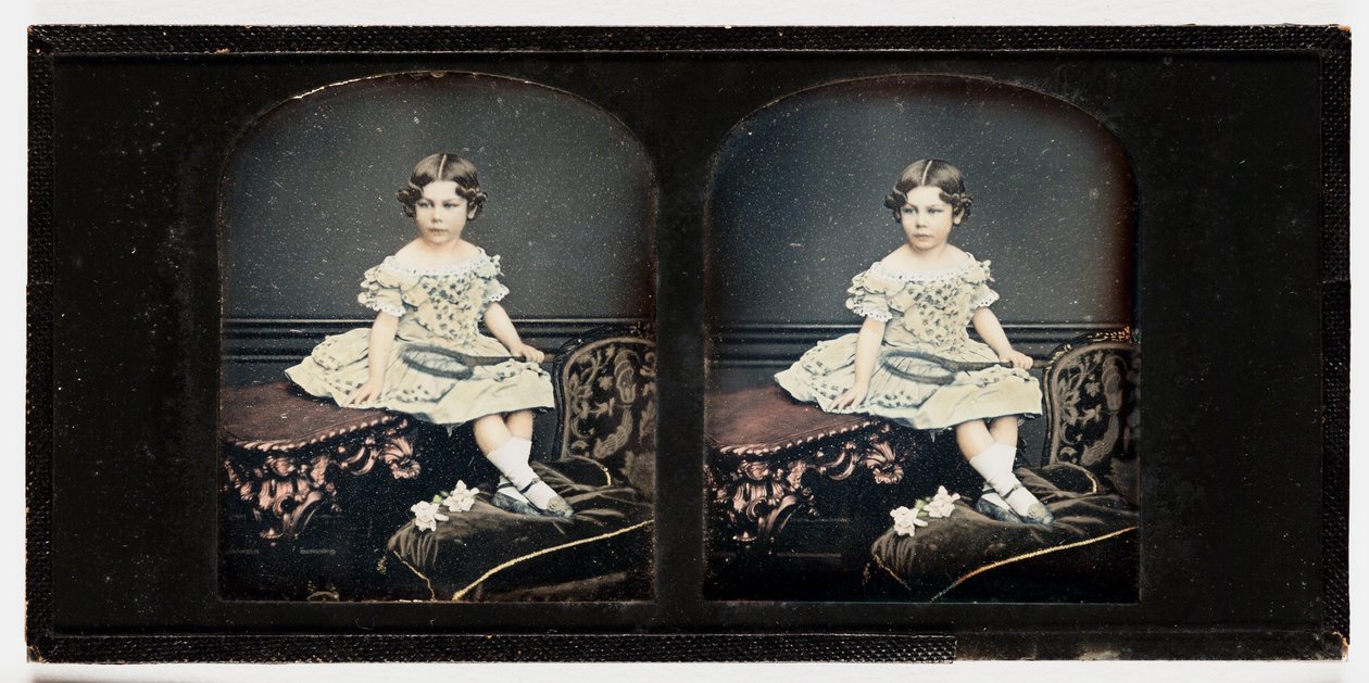 Młoda dziewczyna, ok. 1855 (stereo-dagerotyp) autorstwa Thomas Richard Williams