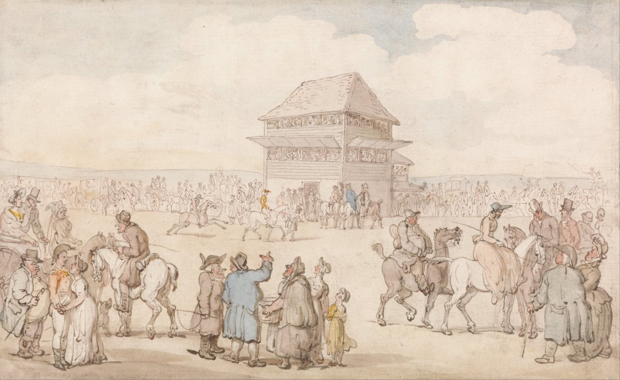 Spotkanie zatłoczonego wyścigu autorstwa Thomas Rowlandson