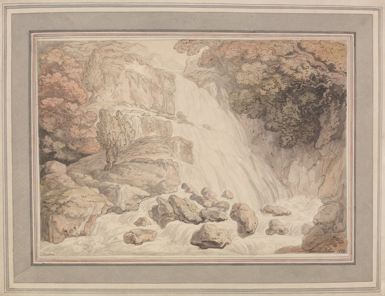 Wysoki wodospad autorstwa Thomas Rowlandson