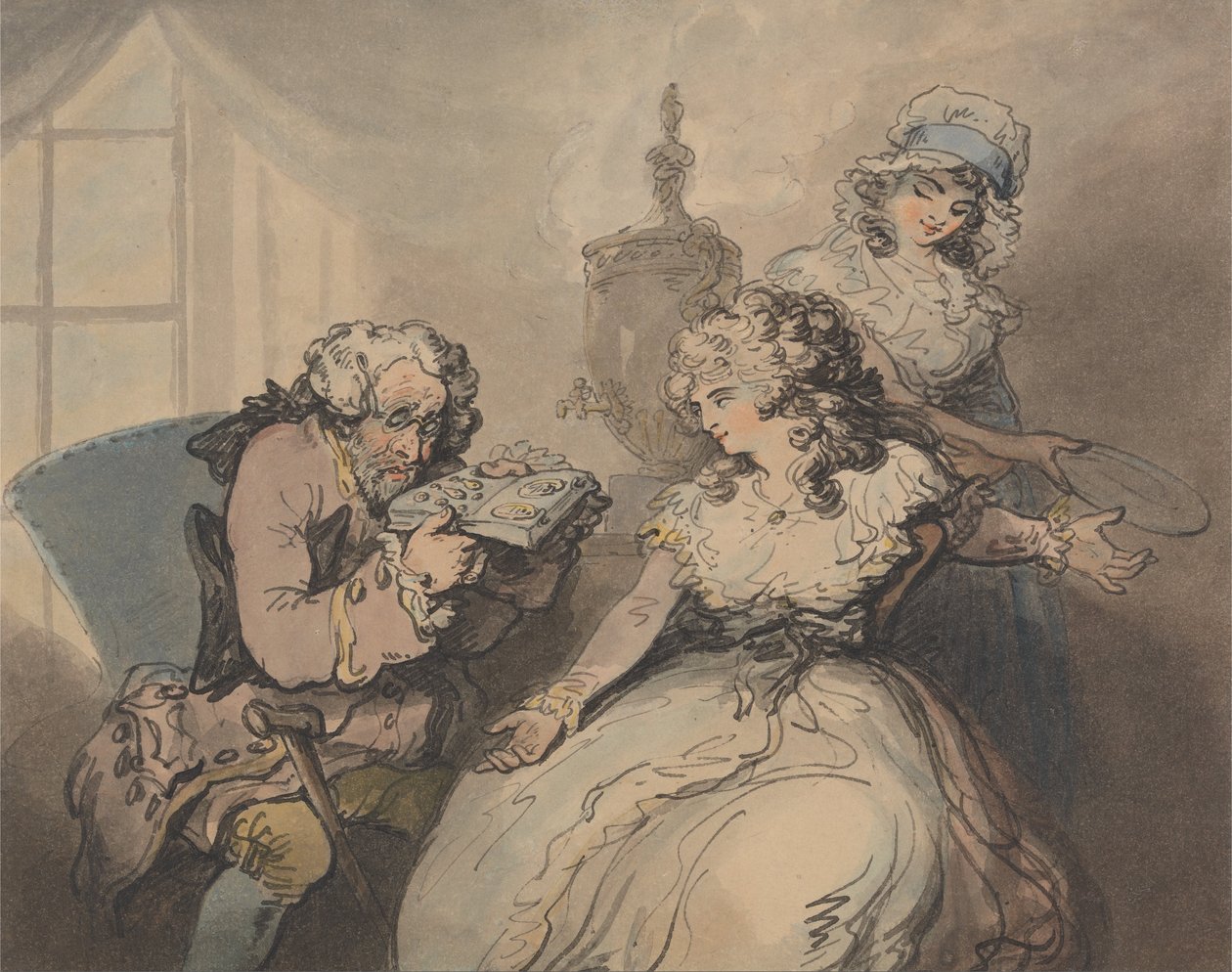 Lombardysta i jego klient autorstwa Thomas Rowlandson